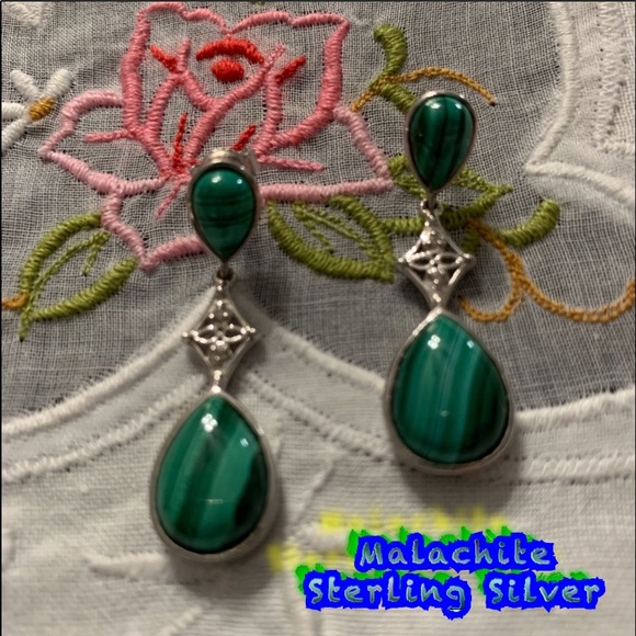 JTV Jewelry - 💕Sterling Silver and Malachite Earrings